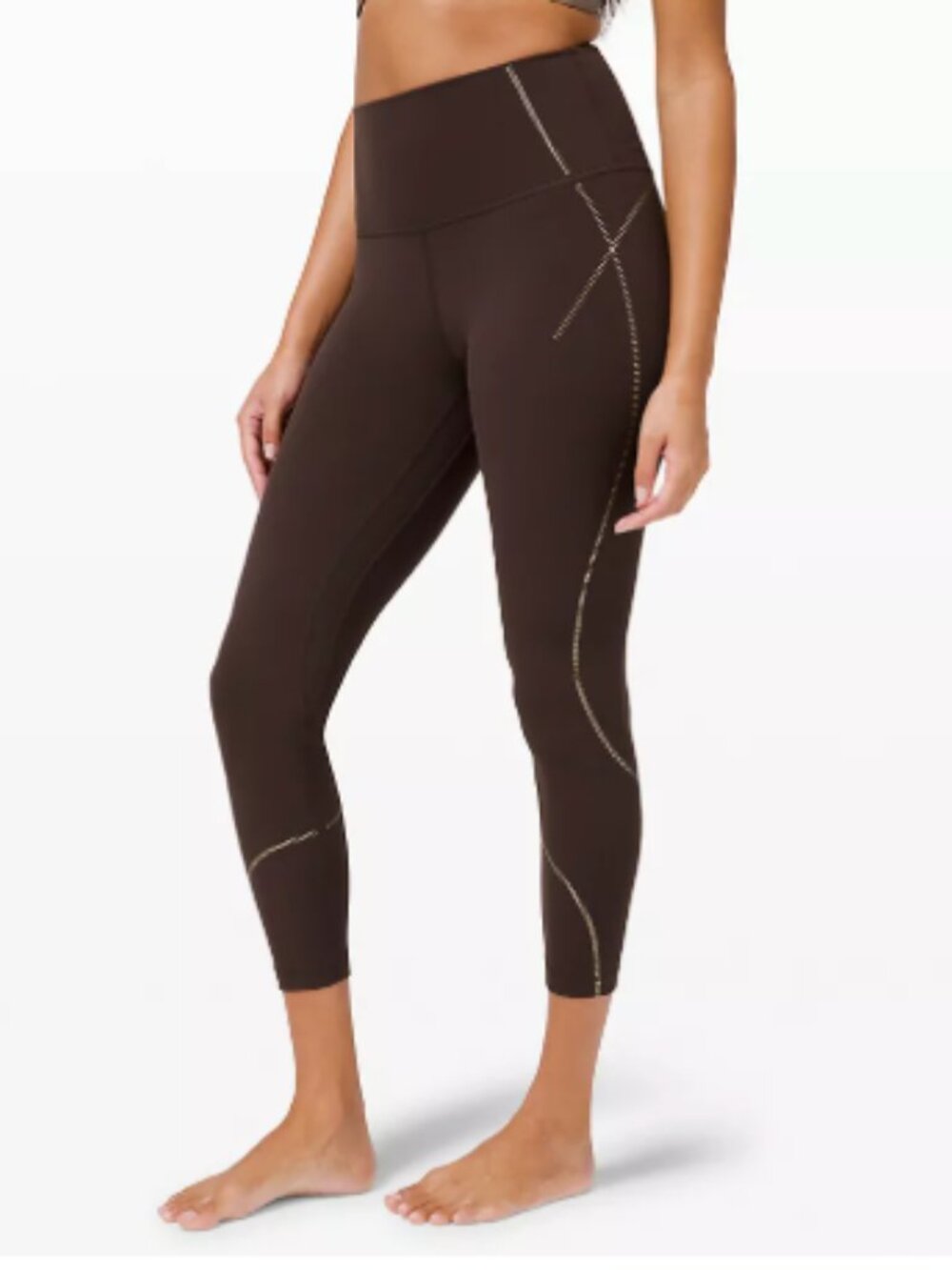 lululemon athletica Brown Align Leggings Gold Accents NWT women’s size 8